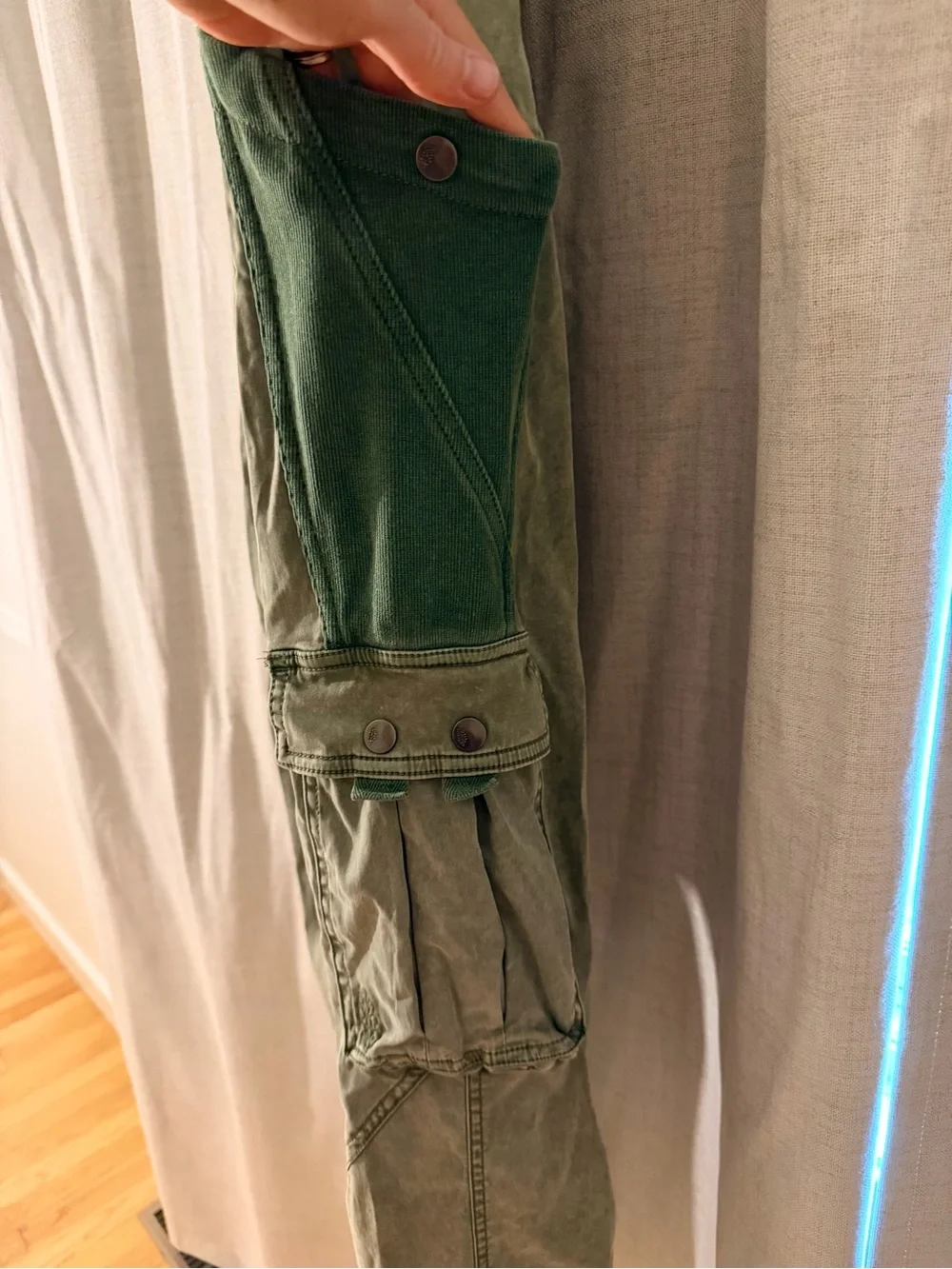 FP Movement Two-Tone Green Cargo Overalls - size small